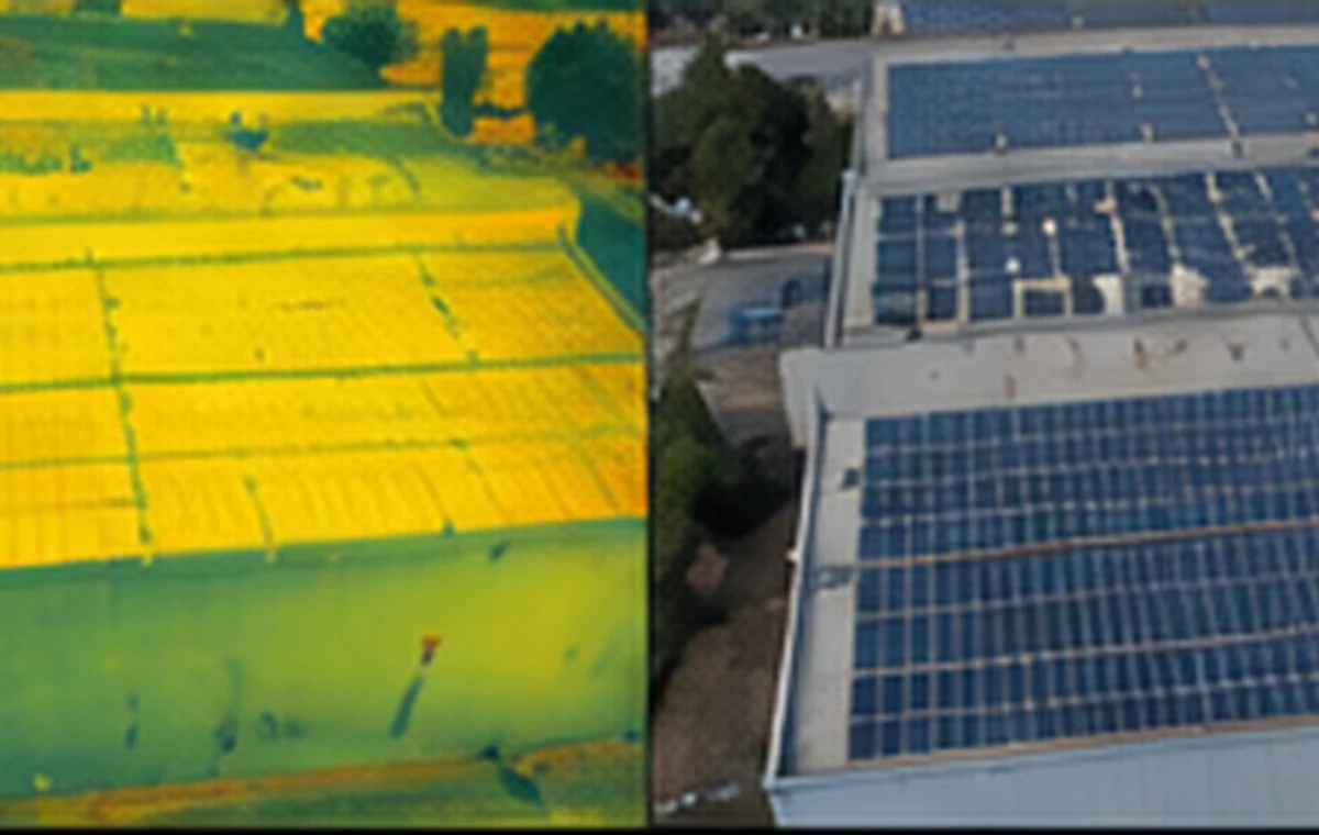 Comparativa térmica y RGB de una cubierta industrial
