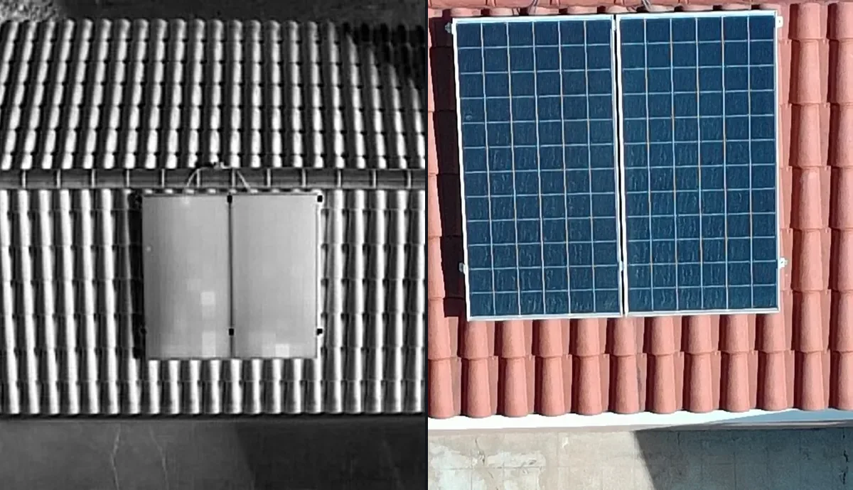 Comparativa térmica y RGB de una cubierta residencial